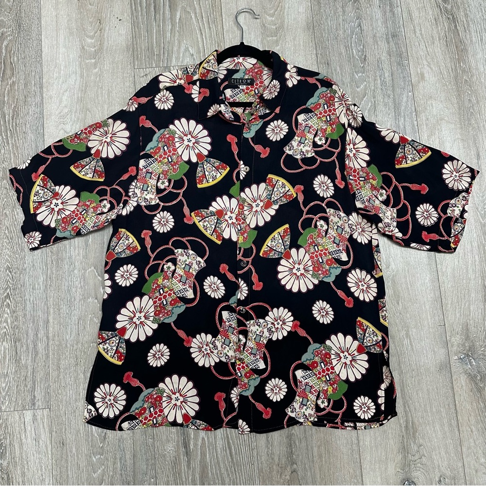 Citron Santa Monica floral rayon shirt